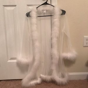 White Feather Marabou Robe
